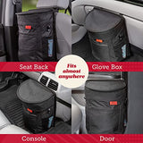 Lusso Gear Car Trash Can - 2.5-Gallon, Black, Round - Leak-Proof & Spill-Proof Lid & Waterproof Removable Liner