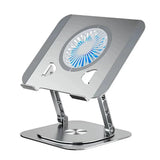 DTTLYQF Laptop Stand 360° Rotatable Aluminum Tablet Cooling with Folding Fan Radiator Lift