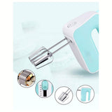 Sky Blue Portable Handheld Electric Egg Beater, 5-Speed Settings Stainless Steel Beaters Electric Hand Mixers for Kitchen