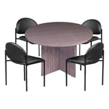 Boss Office Products 42" W Conference Table with 4 Stacking Chairs in Driftwood