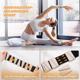 BECOJADDE Ankle Weights Set of 2 (1 lb Each) Adjustable Wrist Weights for Women Men Wearable Arm Leg Weight for Pilates, Running, Walking, Workout, Yoga, Beige