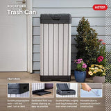 38‑Gallon Outdoor Trash Can – Resin Patio Garbage Bin with Locking Lid & Easy‑Clean