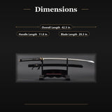 Hand Forged 1095 Dragon Katana, Visible Hamon Full Tang Sword