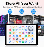 10.1 Inch Tablet, Android 15 Tablets 12GB(4+8) RAM / 64GB ROM / 1TB SD Card Expansion