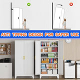 GAIOUS 79" Tall New Update Kitchen Pantry Cabinet, Metal Storage Cabinet | with 2 Doors and 5 Adjustable Shelves