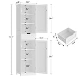 Iwell 67" Tall Bathroom Cabinet, Storage Cabinet with 2 Doors & 1 Drawer, Bathroom Storage Cabinets with Adjustable Shelves, for Living Room, Entryway, Home Office, White