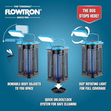 Flowtron Solar Bug Zapper | Portable Electric Insect Killer with UV Light & LED Lamp | USB-C and Solar Charging for 4000 mAh Battery | 530 Sq Ft Coverage from Gnats, Flies for Patio, Yard, Camping