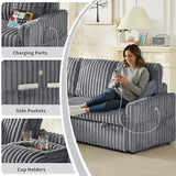 KCGKCG 81" Sectional Sleeper Sofa Bed with Storage Chaise & USB Charging