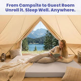 Hazli Matrix AirCell Memory Foam Camping Mattress Pad - Roll Up Mattress for Adults - Portable Cot Sleeping Pad for Camping - Floor Mat or Bed Roll for Car, SUV - 72’’ X 26’’ X 3’’ Light Grey