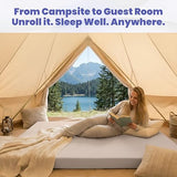 Hazli Matrix AirCell 4 Inch Memory Foam Camping Mattress Pad - Queen Roll Up Mattress for Adults - Double Portable Cot Sleeping Pad-2 Person Floor Mat or Bed Roll - Queen 80" x 60" x 4" Grey