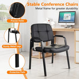 CLATINA Waiting Room Guest Chair with Bonded Leather Padded Arm Rest for Office