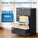 Lateral Filing Cabinets for Home Office, Office Storage Drawers with Lock