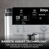 Ninja Luxe Café Premier 3-in-1 Espresso Machine, Drip Coffee, & Rapid Cold Brew | Built-in Coffee Grinder, Hands-Free Milk Frother, Assisted Tamper for Cappuccinos & Lattes | Stainless Steel | ES601
