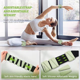 BECOJADDE Ankle Weights Set of 2 (1 lb Each) Adjustable Wrist Weights for Women Men Wearable Arm Leg Weight, Yoga, Sage Green