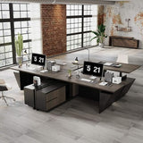 SAINTCY Professional Executive Desk with Privacy Panel & Drawers