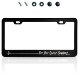 Anime License Plate Frame - 12.2x6.3 Aluminum License Plate Frame Funny with Sleek Matte Black Finish, Standard US/Canada Fit, Screws & Clips Included - Anime Car Accessories for Cars, Trucks & SUVs