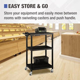 Norwood Commercial Furniture Mobile Utility AV Cart with Power Strip and Casters