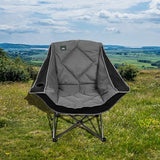 Northroad Oversized Foldable Camping Chair, Outdoor Padded Lawn Chair w/Cup Holder,Carry Bag for Beach, Hiking, and Picnics,Heavy-Duty 300-lbs Capacity, Black