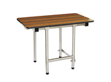 Seachrome 32-inch ADA Folding Shower Seat with Legs, Teak Phenolic Slats