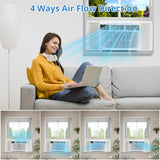 8,000 BTU WiFi Window Air Conditioner, Cools up to 350 sq. ft. Smart Window Air Conditioner with App/Remote Control, 3 Fan Modes/Sleep/Energy Saver, Bedroom/Apartment/Office
