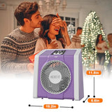 HEATIT Space Heater with Remote for Indoor, Digital Display with Thermostat，Containing Plasma & Ozone, 1-12H Timer,1500W/750W, Electric Space Heater for Office, Bedroom,Violet,10.6"Dx7.0"W x 11.8"H
