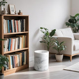 YMXYJM Resin Trash Can, Modern Round Wastebasket, 2 Gallon,White