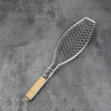 BBQ Barbecue Net Roast Fish Duck Meat Clip Grilled Fish Net Grilled Hamburger Net Tool Stainless Steel Grilling Iron Basket ()