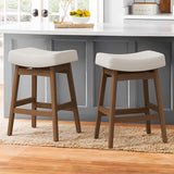 Cozyman Bar Stools Set of 6, Barstools with Sturdy Wood Legs
