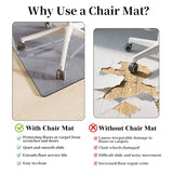 Glass Chair Mat 36" x 55" Heavy Duty Tempered Glass Office Chair Mat