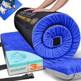 Gaialoop 3 Inch Memory Foam Camping Mattress, Dual Layer Thick Sleeping Camp Pad for Car Tent Cot, Roll-Up Portable Glamping Floor Bed for Guests Sleepover[Queen: 80 * 60 * 3"]