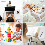 Lap Desks Bed Table White Breakfast Tray with Folding Legs Kitchen Serving Tray for Notebook Computer Bed