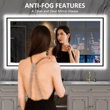 LOAAO 72"X36" LED Bathroom Mirror Black Framed