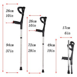 Lightweight Foldable Forearm Crutch, Aluminum Walking Stick,Height Adjustable, Ergonomic Handle with Comfortable Grip 2ZG-02BM (Silver)