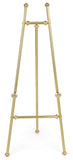 Floor Easel with Fixed Height Sign Supports, 58"h Tripod Stand for Displaying Artwork or Directional Signage - Brass Finish