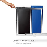 35 Liter / 9.3 Gallon Dual Compartment Under Counter Kitchen Cabinet Pull-Out Recycling Bin and Trash Can