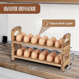 AOOHOOA Wooden Egg Holder Countertop, 3-Tier/36-Hole, Stackable