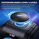 W-KING 270W Peak Party Large Loudest Bluetooth Speaker Bigest Boom Box, Portable Speakers Wireless/12 Custom Deepest Bass/Massive 125dB 6.5''x2 Subwoofer/IPX5/MIC&GTR in/USB/TF/AUX, Removable Battery