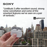 Wireless Noise Canceling Earbud Headphones with Alexa Built-in, Bluetooth Ear Buds Compatible with iPhone and Android, White Sony