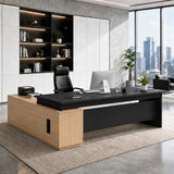 SimpArt Executive Desk with Storage Cabinet, Modern Office Desk