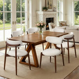 CHUN YI Dining Chairs Set of 6, Wooden Dining Room Chairs with Ergonomic Curved Back