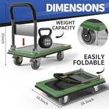 Foldable Push Cart Dolly | 660 lbs. Capacity Moving Platform Hand Truck