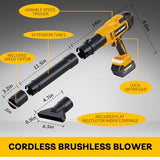 V-MODEST Leaf Blower Cordless, 800,000 RPM Compact Leaf Blowers Battery Powered Brushless with 2 * 4.0Ah Batteries, Lightweight Electric Leaf Blower for Yard