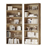 IRONCK Bookshelves and Bookcases Set of 2 Floor Standing 6 Tiers Display Storage Shelves 70 in Tall Bookcase, Bed Room