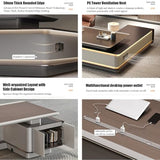 DUWEIKE Modern L-Shaped Executive Desk, 94" Luxury Professional Office Desk