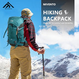MIVENTO 35L Hiking Backpack - Water-Resistant Nylon Bag with Top Flap Cover, Camping Travel Daypack for Men Women ﻿ (Green)