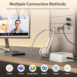 Bluetooth Headset with Microphone,Wireless Headset V5.2 with AI Noise Canceling Mic&USB Dongle