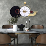 Anmotpe 37.8×21 Inch Light Luxury Retro Wall Clock - Battery Operated Modern Wall Clock with Large Geometric Design for Living Room, Bedroom, Home Decor