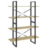Stylish 4-Tier Wooden Bookshelf 100x30x140 cm - Modern Room Divider & Storage Shelf for Living Room & Office - Functional Bookcase & Organizer