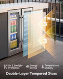 EUHOMY Wine and Beverage Refrigerator, 24 Inch Dual Zone Wine Cooler