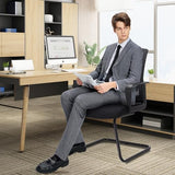 Office Guest Chair with Lumbar Support and Mid Back Mesh Space Air Grid Series for Reception